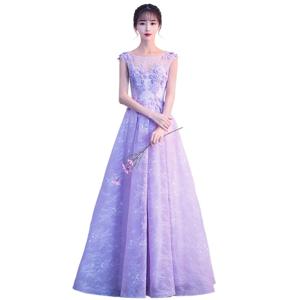 여성을위한 이브닝 드레스2025합창 공연 롱 드레스를 주최하는 여성 유명인을위한 새로운 보라색 연회 스타일 드레스