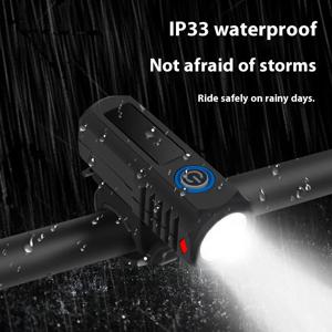 슈퍼 밝은 자전거 3 LED 라이트 USB 타입-C 충전식 야외 방수 휴대용 자전거 플래시라이트 산악 자전거 램프