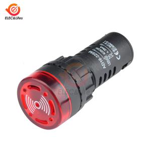 AD16-22SM 22mm 부저 DC 12V 24V AC 110V 220V 플래시 신호등 빨간색 LED 활성 부저 경고음 표시기 빨간색 녹색 노란색