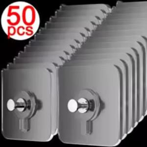 50/10pcs 사진 프레임 시계에 대 한 자기 접착 벽 후크 강력한 접착제 투명 손톱 벽 걸이 걸이 손톱 홀더