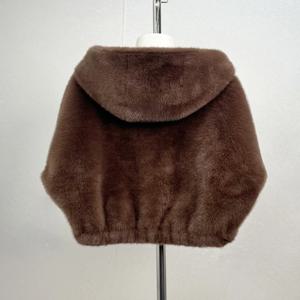 패셔너블한 숏 후드 퍼 코트 여성용 가을 겨울 골드 밍크 벨벳 재킷 인조 오터 퍼 아우터웨어 신상품 2024