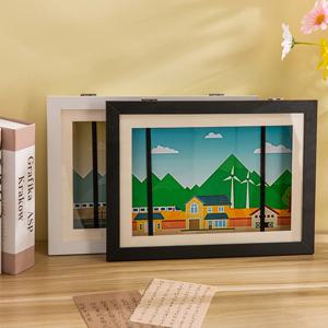 어린이 아트 프레임 마그네틱 전면 개방형 변경 가능한 어린이 Frametory 포스터 사진 그리기 그림 사진 디스플레이 홈 장식