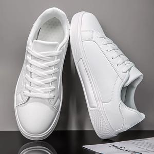 비즈니스 캐주얼 남성 신발 부드러운 여성 신발 남성용 편안한 캐주얼 PU 가죽 신발 가을 솔리드 화이트 남성 운동화