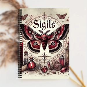 클래식 오컬트 책 1권 - 달이 장식된 어두운 예술 의식서를 특징으로 하는 심볼 및 신비한 상징 가이드