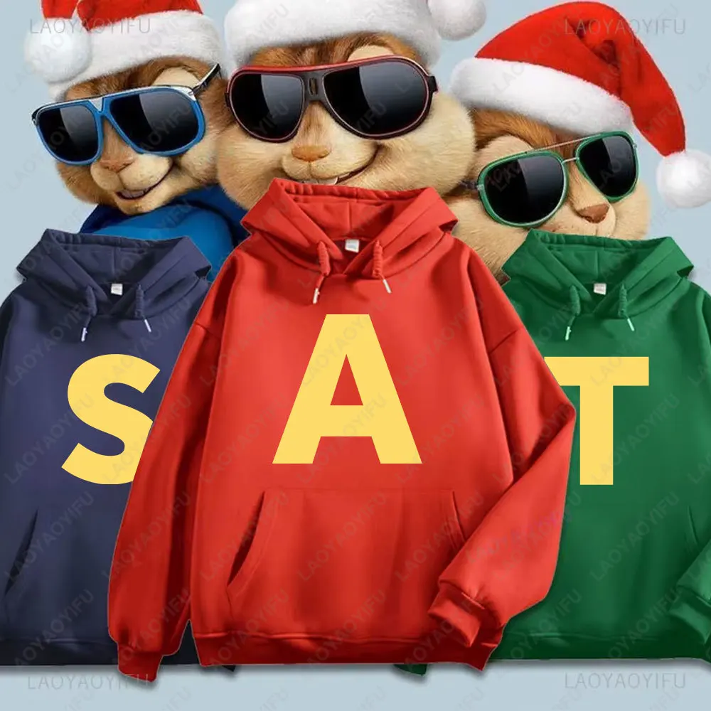 Alvin and The Chipmunks 애니메이션 후드티 주인공 A 문자 인쇄 스웨트셔츠 패션 캐주얼 스트리트웨어 남성 여성 풀오버