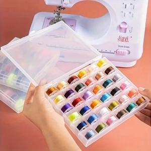 25/36 개/대 바느질 스레드가있는 보빈 박스형 컬러 보빈, 재봉틀 도구 용 실용적인 교체 설치 가구