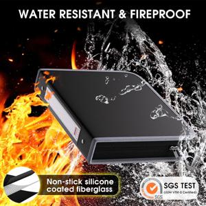 내화 방수 3링 바인더 펜 및 8.5*11인치 375매 용지용 지퍼가 달린 내화 원형 바인더(삽입물 없음)