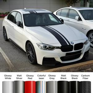 자동차 후드 보닛 지붕 트렁크 키트 BMW 3 시리즈 M3 E90 F30 G20 비닐 데칼 자동 튜닝 액세서리 용 긴 레이싱 스트라이프 스티커