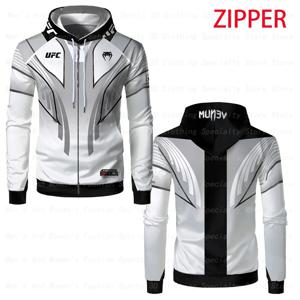 새로운 남성과 여성의 야외 익스트림 스포츠 후드 UFC 권투 훈련 의류 3D 인쇄 통기성 풀오버 지퍼 Jacket6XL