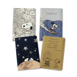 만화 스누피 여권 커버 해외 여행 여권 홀더 여성 남성 여행 필수품 간단한 PU 가죽 여권 지갑