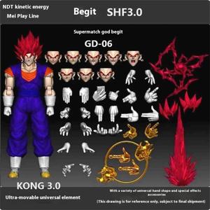 드래곤볼 슈퍼사이야인 SSJ 베지트 손오공 & 베지터 손오반 트렁크 액션 피규어 - 오크 토이즈 애니메이션 수집용 모델