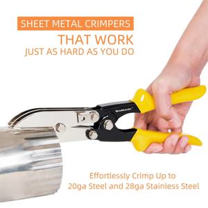 헤비 듀티 5 블레이드 핸드 케이블 크림 퍼 시트 금속 하드 스테인레스 스틸 도구 24-28 게이지 덕트 작업 스토브 파이프 압착 HVAC