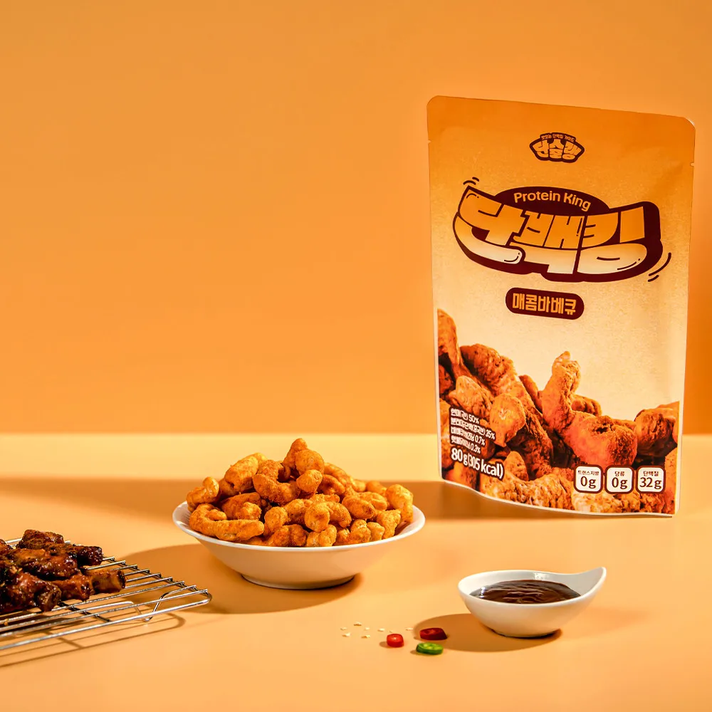 단슐랭 단백킹 단백질 프로틴 과자 매콤바베큐맛 80g x 5봉지