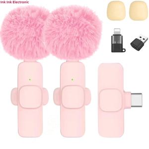 새로운 무선 라 발리에 마이크 휴대용 오디오 비디오 녹화 아이폰 안드로이드 PC 카메라 라이브 게임 전화에 대한 미니 마이크