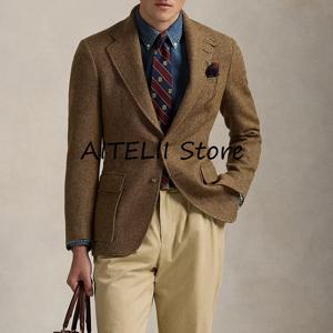남성용 다목적 헤링본 재킷, 남성 겨울 코트, 라펠 캐주얼 남성 코트, 가을 의류 맨텔, 신상