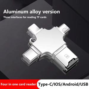Apple Android 폰용 카드 리더기 Typec 컴퓨터 범용 USB 어댑터 4 In 1 크로스 카드 리더기