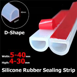 2-10M D 모양 실리콘 고무 씰링 스트립 반원형 중공 고온 자체 접착 도어 창 방음 스트립