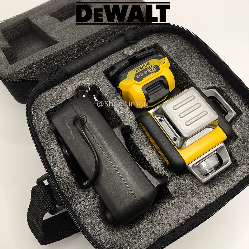 Dewalt DW089LG 12 라인 3면 360도 수직 12V 리튬 배터리 레이저 레벨 수평 녹색 미터 야외