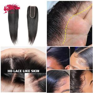 알리 퀸 헤어 2x6 5x5 6x6 리얼 HD 레이스 클로저 보이지 않는 멜트 스킨 풀 정면 13x6 13x4 인도 버진 스트레이트 헤어