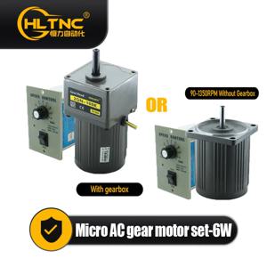 6W 마이크로 AC 모터 110v 220v 단상 비동기 모터 기어 모터 8mm 모터 샤프트 + 속도 컨트롤러 5RPM-1350RPM 50/60hz