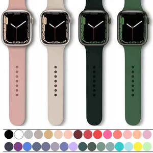 Apple Watch 스트랩 용 실리콘 밴드 45mm 44mm 40mm 41mm 42-38mm 44mm 스포츠 팔찌 iwatch 시리즈 8 7 6 5 4 3 SE 9 Ultra 2 49mm