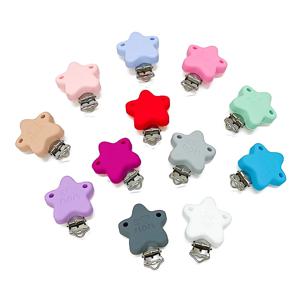 3pcs 실리콘 스타 젖꼭지 클립 젖꼭지 체인 홀더 진정 간호 클립 BPA 무료 젖꼭지 체인 액세서리