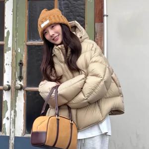 패션 푹신하고 두꺼운 따뜻한 여성용 파카 2025 겨울 신상 후드 코튼 패딩 재킷 여성용 한국식 지퍼 방한 파카