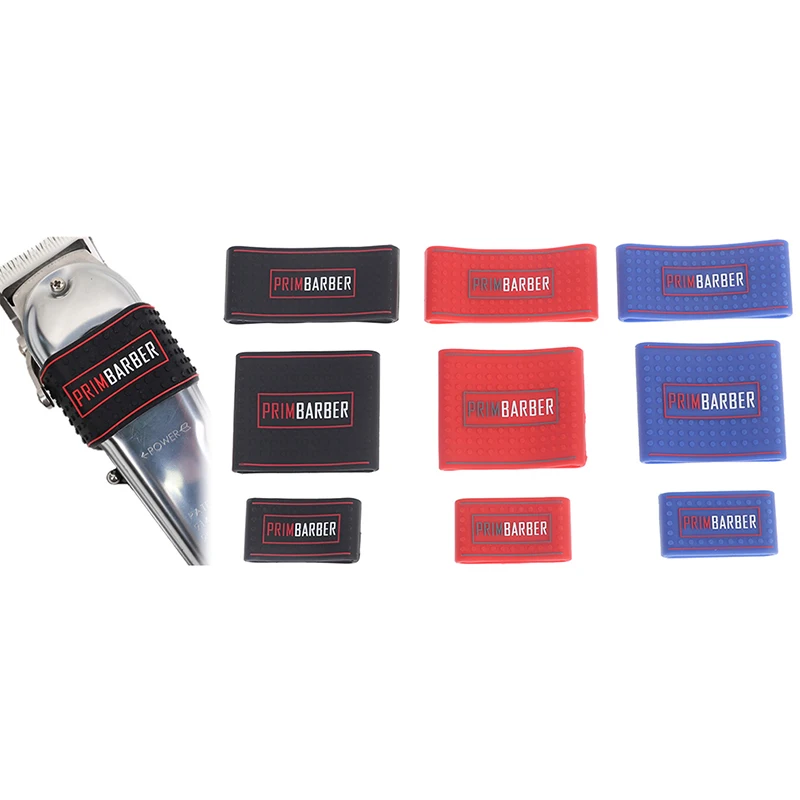 3 개/대 이발사 클리퍼 그립 밴드 실리콘 미끄럼 방지 슬리브 3 크기 헤어 트리머 미끄럼 방지 링