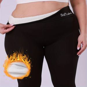 플러스 사이즈 겨울 여성 따뜻한 레깅스 플러시 안감 열 바지 두꺼운 편지 자수 슬림 탄성 스타킹