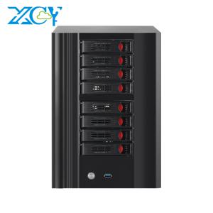 XCY X108 NAS PC 8베이 2.5/3.5인치 SATA HDD 인텔 N150 DDR5 2xM.2 SSD 2.5G/10G 이더넷 타입-C 윈도우11 리눅스 RAID TF 슬롯