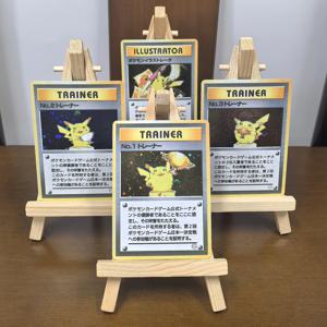 DIY 포켓몬 일본 PTCG 컬렉션 카드 1997 트로피 피카추 희귀 자체 제작 싱글 카드 클래식 게임 애니메이션 카드 선물 완구