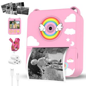 디지털 어린이 카메라 사진 촬영용 미니 프린터 휴대용 열 즉석 인화 사진 어린이 카메라 2.8인치 HD 비디오 장난감 선물