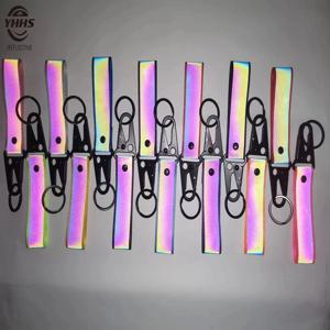 짧은 자동차 반사 키 체인, 높은 가시성 야외 펜던트, 야간 사이클링 안전, 어린이 가방 배낭 액세서리