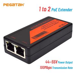 2 포트 PoE 익스텐더 Ip 포트용 100Mbps Poe 익스텐더 최대 NVR IP 카메라 AP IP용 100m 전송 익스텐더 확장