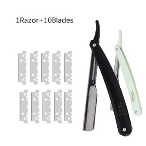 남성용 스테인레스 스틸 접이식 면도기, 미용 면도기, 날카로운 날 세트, 11 피스