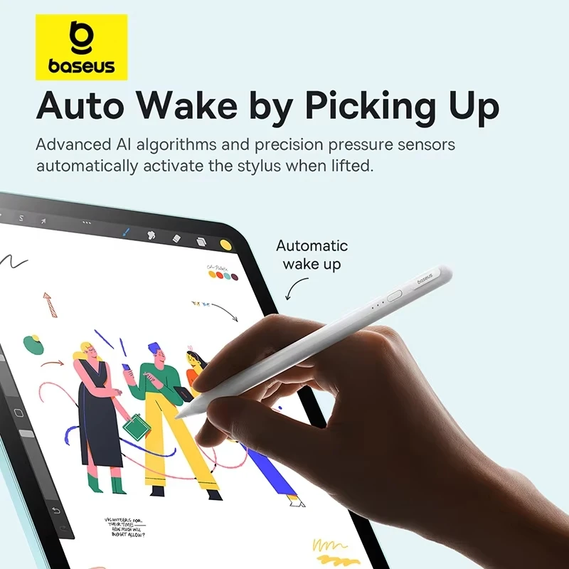 베이스어스 3세대 스타일러스 펜 (아이패드 프로용 유선 충전 스타일러스, 액티브 틸트 감지 버전, 아이패드 10, 아이패드 에어 4, 아이패드 에어 5 호환)