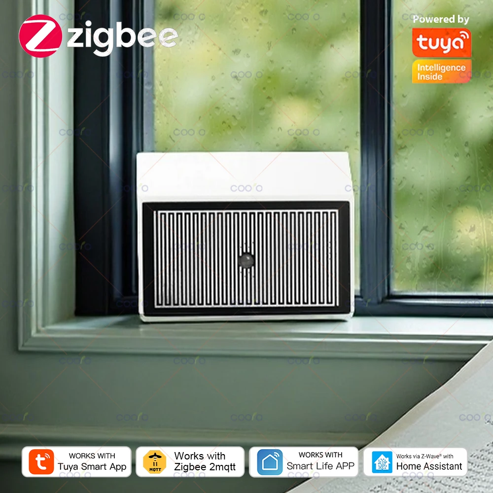 Tuya Zigbee 빗방울 감지 센서(광 감지기 포함) IPX4 실외 자동화 지원을 위한 방수 빗물 감지기 Z2M