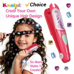 헤어 젬 블링 헤어 주얼 다이아몬드 소녀들을 위한 뷰티 패션 장난감 인터랙티브 드레스업 키즈 글리터 헤드웨어 소녀 크리스마스 선물