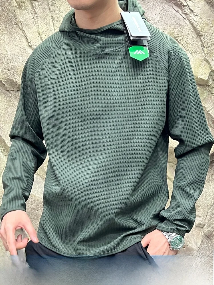 AMASSRUVE 커플 후드 하이 칼라 신축성 있는 경량 스웨트셔츠 통기성 폴리에스테르 섬유 캐주얼 스트리트웨어