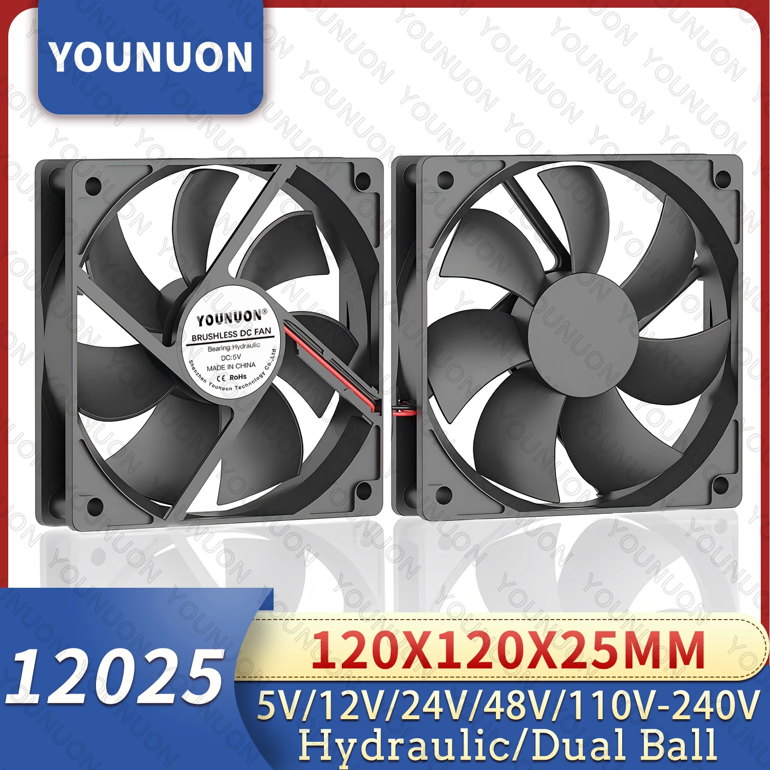 120mm 12cm 12025 팬 5V 12V 24V 120mm*120mm*25mm 팬 DC 브러시리스 냉각 팬 120x120x25mm USB 2PIN PC 컴퓨터 케이스 쿨러