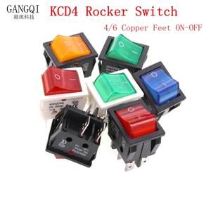1PCS KCD4 전기 용접기 스위치 선박형 스위치 빨간 불빛 포함 30A 250V AC 전기 히터 스위치 25*31MM 버튼