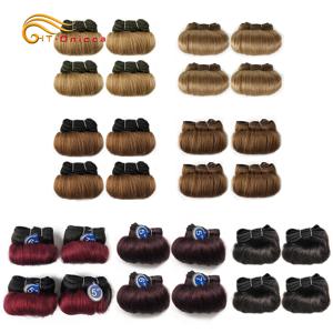 곱슬 머리 번들, 인도 인모 직조 번들, 짧은 헤어 제품, 물결 모양 번들, 인모 연장, 4 개/로트