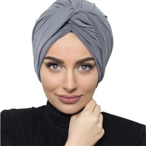 패션 여성 크로스 트위스트 스웨이드 터번 모자 솔리드 컬러 여성 Headscarf 보닛 이슬람 Hijab 모자 이슬람 스카프 인도 모자