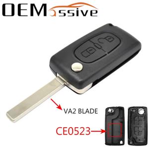 CE0523 시트로엥 C3 C4 C5 C6 Berlingo Picasso 푸조 308 207 307 3008 5008 807 2 버튼 용 자동차 키 원격 플립 키 쉘 케이스