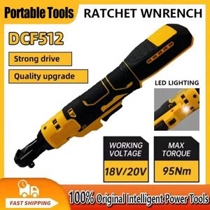 Dewalt 브러시리스 래칫 직각 렌치, LED 무선 드라이버, 가변 속도 파워 렌치, 20V 전동 공구, DCF512, 1/2 인치