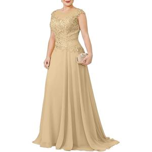 신부 드레스의 맞춤형 캡 슬리브 어머니 라인 정장 이브닝 가운 아플리케 레이스 웨딩 게스트 드레스 스쿠프 넥 2025