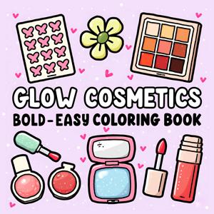 화장품 패턴 성인을 위한 대담하고 쉬운 색칠하기 책 귀여운 그림책 파티와 생일을 위한 완벽한 선물