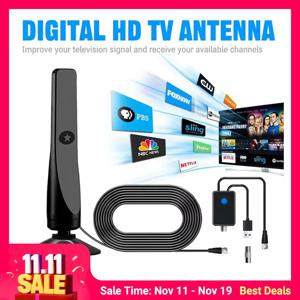 울트라 HD 디지털 TV 안테나 4K/1080P, 25DBI 신호 부스터 내장, 50마일 범위 실내/실외 안테나, 향상된 신호 수신 기능