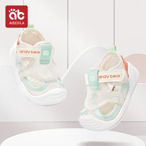 AIBEDILA 여름 메쉬 샌들, 통기성 폐쇄 토 벨크로 워킹 슈즈, 야외 스포츠 신발, 남아 여아