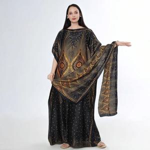 2025 여름 새 캐주얼 우아한 레트로 보헤미안 스타일 롱 스커트 말레이시아 루즈 피팅 가운 이슬람 Abaya 가을 여름 드레스